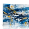 thumbnail image 1 of Nawypu  Crafted Abstract Canvas Wall Art - Modern Blue and Gold - Contemporary Large Pictures for Living Room Bedroom Dinning Decor, 1 of 6