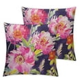 thumbnail image 1 of Nawypu  Cushion Cases Pink Peony Flower with Green Leaves Watercolor Set of 2,Decorative Throw Pillow Covers Soft Modern Double-Sided Designs 2pcs 18x18in, 1 of 6