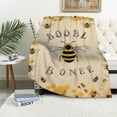 thumbnail image 1 of Nawypu Custom Bee Throw Blanket for Girls Lap Size Soft Fuzzy Plush Throws Gift - Light Yellow Cute Blanket for Couch &amp; Office, 1 of 6