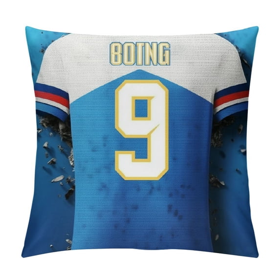 Nawypu Custom Team Decorative Throw Pillow Cover - Print Football Style Fans Name & Number Birthday Gift (LA@Charger$)