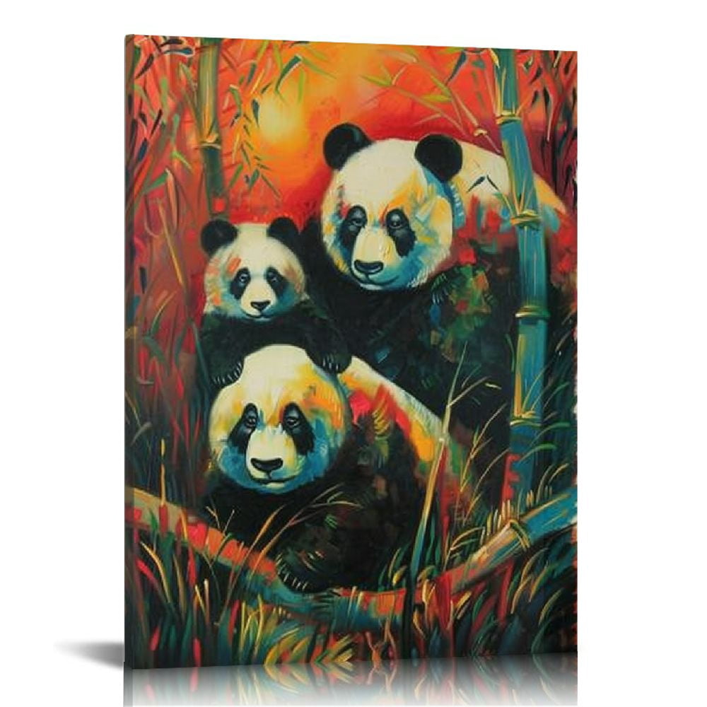 Nawypu Cute Animal Canvas Wall Art Panda Poster Prints Aesthetic Type ...