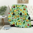 thumbnail image 1 of Nawypu  Cute Avocados Throw Blanket Cartoon Green Avocado Cozy Plush Warm Lightweight Travel Blankets for Bedroom Living Rooms Sofa Beds Office, 1 of 6