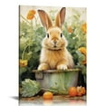thumbnail image 1 of Nawypu  Cute Bunny Wall Art Orange Flowers Canvas Print Picture Farmhouse Wall Decor, 1 of 4