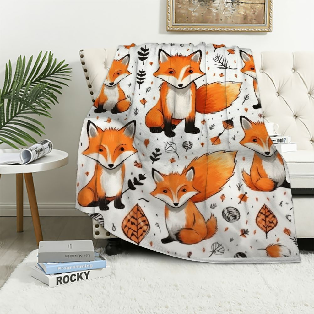 Happy Fox Quilted Blanket NCU0DV557