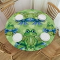 thumbnail image 1 of Nawypu  Cute Frog and Dragonfly Pattern Table Cloth Round Tablecloth Stain and Wrinkle Resistant Washable Table Cover for Dining Room Party, 1 of 7