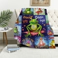 thumbnail image 1 of Nawypu Cute Green Frog Blanket Soft Cozy Flannel Frogs Blankets and Throws Bed Bedding Sofa Chair Home Decor, Best Birthday Christmas Frog Gifts for Adults Kids Women Girls, 1 of 6