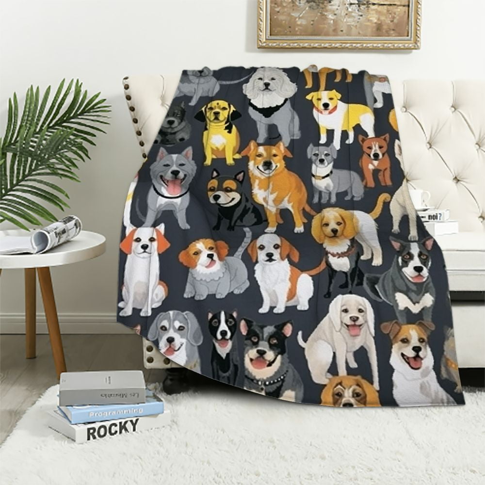 Nawypu Cute Kids Dogs Puppies Blanket Plush Flannel Throw Blankets with