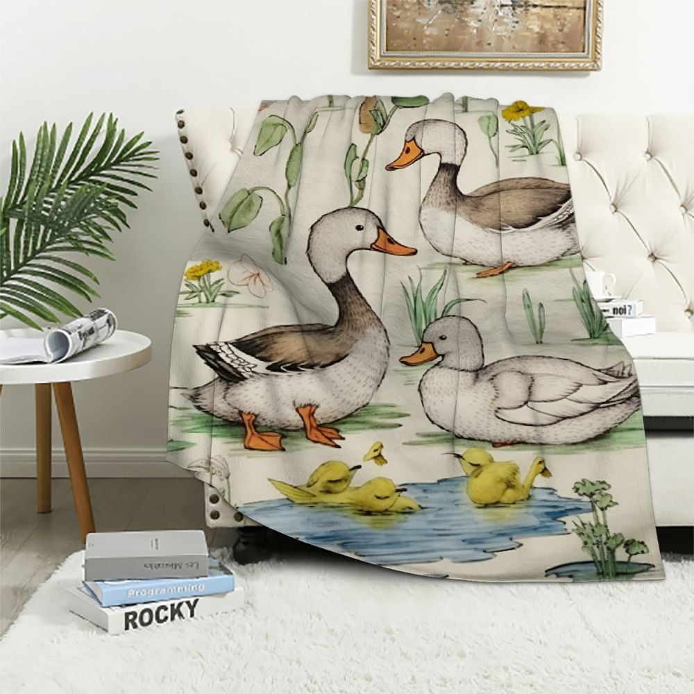 Nawypu Cute Mallard Ducks Blanket,Duck Print Gift for Kids Ducks Lover ...