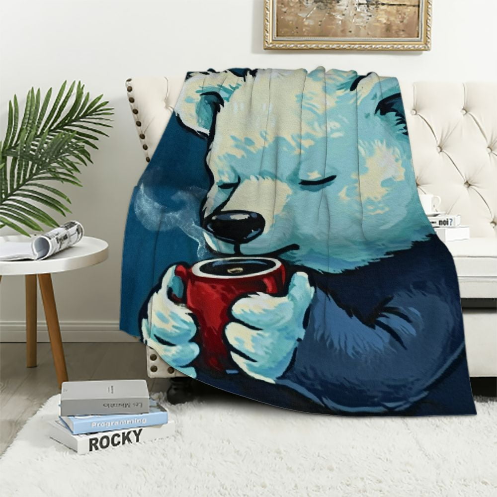 Nawypu Cute Polar Bear Blanket Polar Bear Throw Blanket Polar Bear