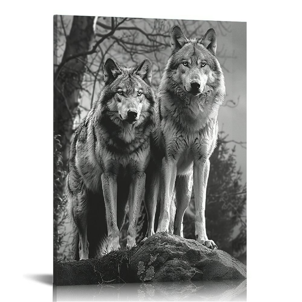 Nawypu DECOR Black Wolf Decor Wolf Poster Prints, Wolf Wall Decor Art