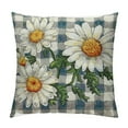 thumbnail image 1 of Nawypu Daisy Gray Buffalo Plaid Throw Pillow Cover, Spring Flower Cushion Case for Sofa Couch, 1 of 5