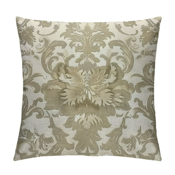 TIAOTIAOHOU Damask Floral Throw Pillow Cover Renaissance Retro Romantic Elegant Royal Cozy Square Cushion Case for Men Women Boys Girls Room Home Decor Cotton Linen