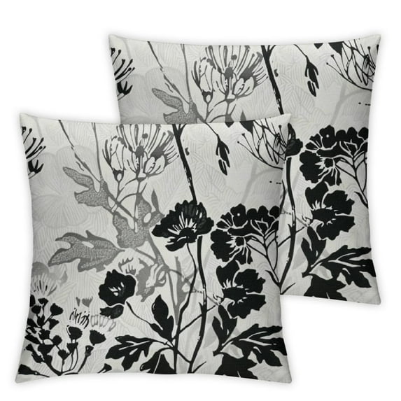 Nawypu Dandelion Pillowcases Soft Bed Throw Pillow Covers Sham Decorative Sofa Couch Long Body Lumbar Bolster Cushion Case with Envelope Closure,Vintage Silhouette Floral &nbsp;2pc