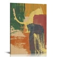 thumbnail image 1 of Awypu Dark Green White Mid Century Canvas Framed Wall Art Boho Minimalist Wall Decor Abstract Paintings Neutral Poster Modern Framed Posters for Living Room Bedroom and Bathroom, 1 of 5