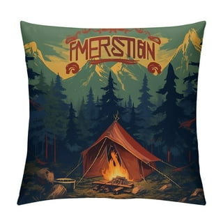 Camping themed throw pillows 2025