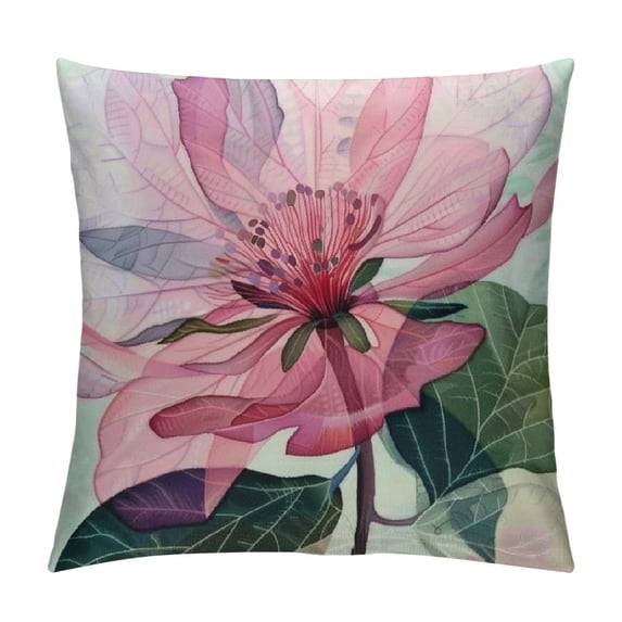 Nawypu  Decorative Floral Flower Pillow Covers Blue Pink Purple Green Yellow Decor Flower Throw Pillow Covers Cushion Case for Living Room Couch Sofa Patio Outdoor Home Decor