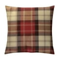 thumbnail image 1 of Nawypu  Decorative Pillow Covers Check Buffalo Plaids Pillowcases Tartan Rustic Farmhouse Square for Christmas Decor Bench Sofa Couch Car Bedroom Red and Tan, 1 of 5