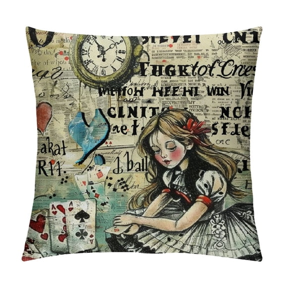 Nawypu Decorative Pillowcase Vintage Art Inspirational Quotes Throw Pillow Cover Gifts for Girls Room Couch Sofa Decor, Daughter Gift
