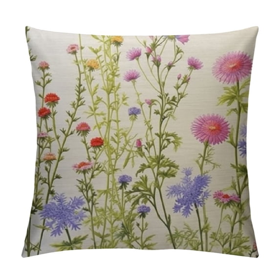 Nawypu Decorative Rectangle Throw Pillow Cover Pattern Bloom Nature Spring Blossom Springtime Flowers Chrysanthemum Grass Freshness On Dandelion Lumbar Pillow Cover for Sofa Couch Bed
