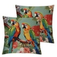 thumbnail image 1 of Nawypu Decorative Square Pillowcase Cushion Case Hawaiian Summer Tropical Island Pillow Covers Parrots Hawaiian Palm Tree Tropical Green Pillow Protector Decorative Outdoor Fabric Pillow Case 2pcs, 1 of 6