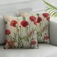 thumbnail image 1 of Nawypu Decorative Square Throw Pillow Cover Cushion Covers Garden Red Poppies Opium Isolated Pretty Rural Wild Beautiful Many Summer On White Objects Vibrant Pillow case for Sofa Couch 2pcs 24x24in, 1 of 6