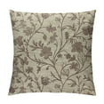 thumbnail image 1 of Nawypu Decorative Throw Pillow Case Farmhouse Pattern Brown Beautiful Jacobean Floral Meadow Flowers Blossom Florets Bud Country Cream Crewel Cushion Cover Pillowcase for Couch Sofa Bed, 1 of 5