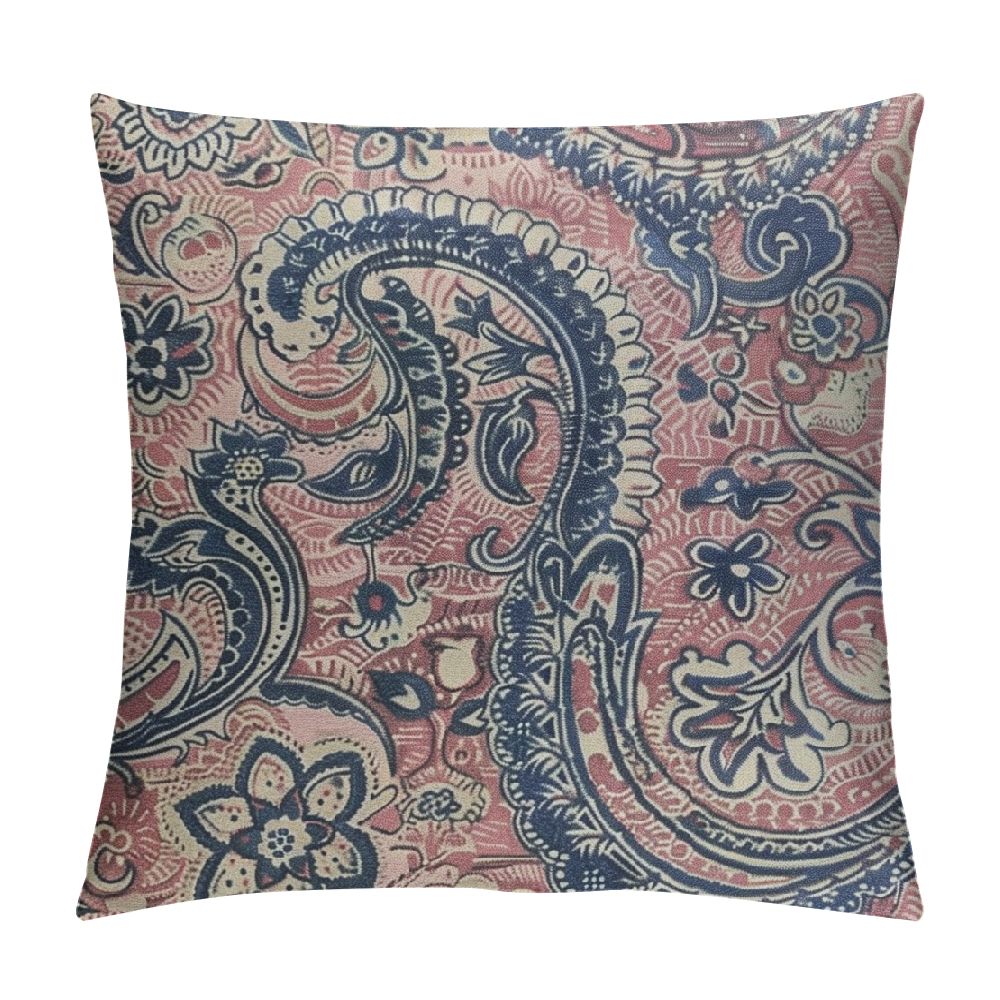 Nawypu Decorative Throw Pillow Cover Batik Tradition Paisley Revival