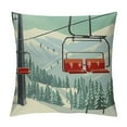 thumbnail image 1 of Nawypu Decorative Throw Pillow Cover Christmas Snowboard Winter Ski Resort Sport Wide Leisure Conceptual Nature Sports Alps Recreation Lumbar Cushion Case for Sofa Car Bedroom, 1 of 5