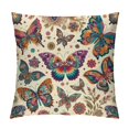 thumbnail image 1 of Nawypu Decorative Throw Pillow Cover Original Vintage Pattern Colorful Butterfly and Flower Couch Pillow Cover Cushion Case for Modern Simple Farmhouse Style Decor, 1 of 5