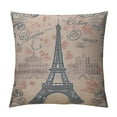 thumbnail image 1 of Nawypu  Decorative Throw Pillow Cover for Couch Sofa,Vintage Eiffel Tower Design Paris Je Home Decor Pillow Case, 1 of 5