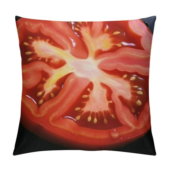 Nawypu Decorative Throw Pillow Covers Square Pillow Covers for Sofa Tomato Slice Double Sided Throw Pillow Cases Soft Plush Decorative Cushion Cover for Living Room