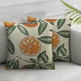 thumbnail image 1 of Nawypu Decorative Throw Pillow Cushion Covers Pattern Ink Orange Fruit Flowers Leaves Sketch Vintage Citrus in Pastel Colors Nature Slice Lime Square Pillow Cases for Car Bedroom,Set of 2, 1 of 6