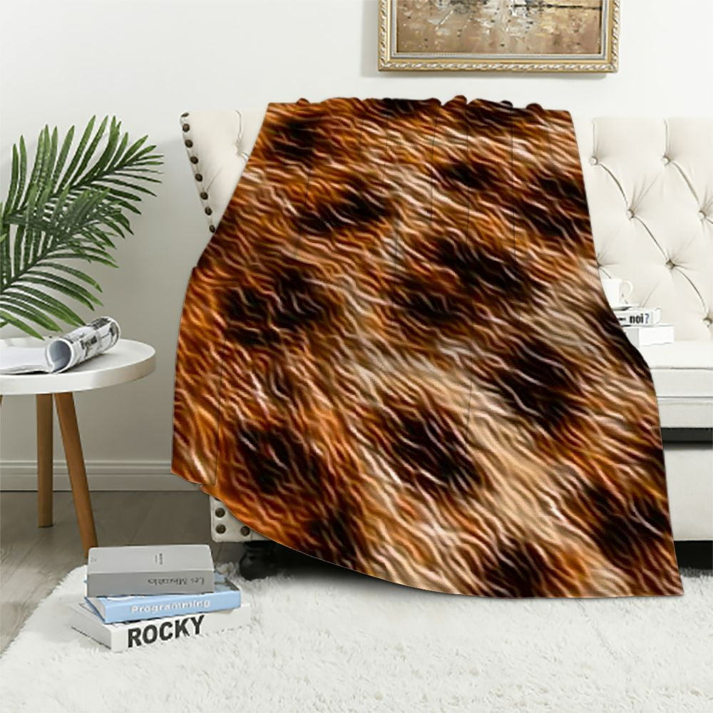 Nawypu Deer Hunting Blanket Throw ,Brown Deer Hide Throw Blanket