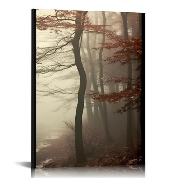 Nawypu Deer in Nature Forest Framed Canvas Wall Art Deer Pictures Hunting Decoration Log Cabin Decor,Tangerine