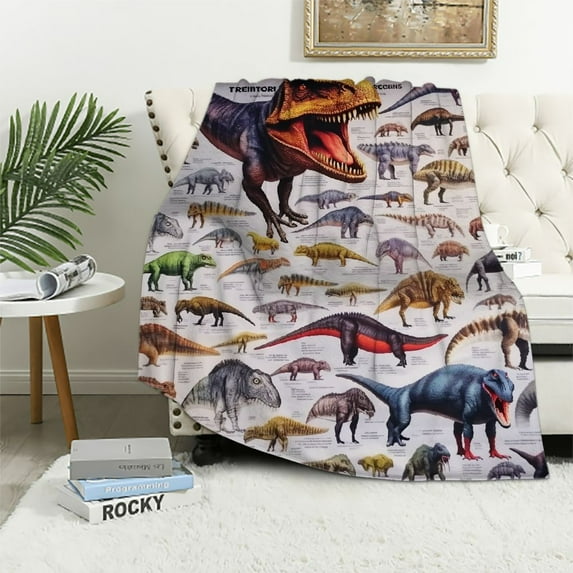 Nawypu Dinosaur Blanket for Boys, Kids Blanket Super Soft and Cozy Funny Dinosaur Throw Blanket Design is Gift for Kids,Fluffy Cozy Toddler Blanket