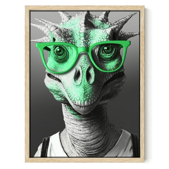 WERPE Dinosaur Canvas Black and White Wall Art for Boys Room Decor Animal Bathroom Wall Decor Dinosaur Posters Kids Room Educational Gift Wall Decorations Gallery Wrapped Art Print