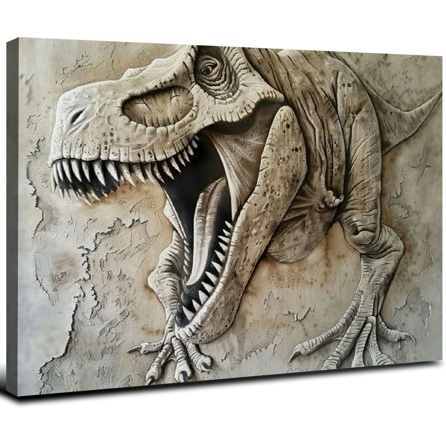 Nawypu Dinosaur Wall Art,Jurassic Wall Decor, Animals Indoor Canvas Art, Dinosaur Art Poster Print, Modern Home Living Room Bedroom Boys Room Wall Art