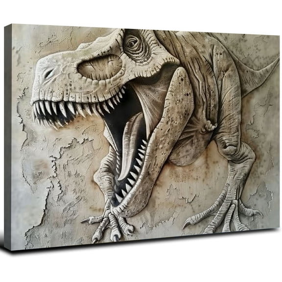 Nawypu Dinosaur Wall Art,Jurassic Wall Decor, Animals Indoor Canvas Art, Dinosaur Art Poster Print, Modern Home Living Room Bedroom Boys Room Wall Art