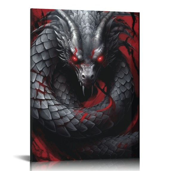 Nawypu Dragon Wall Art Poster, Japanese Style Dragon Painting, Ink Painting Style, Cool Wall Decor Poster Decorative Painting Canvas Wall Art Living Room Posters Bedroom Painting
