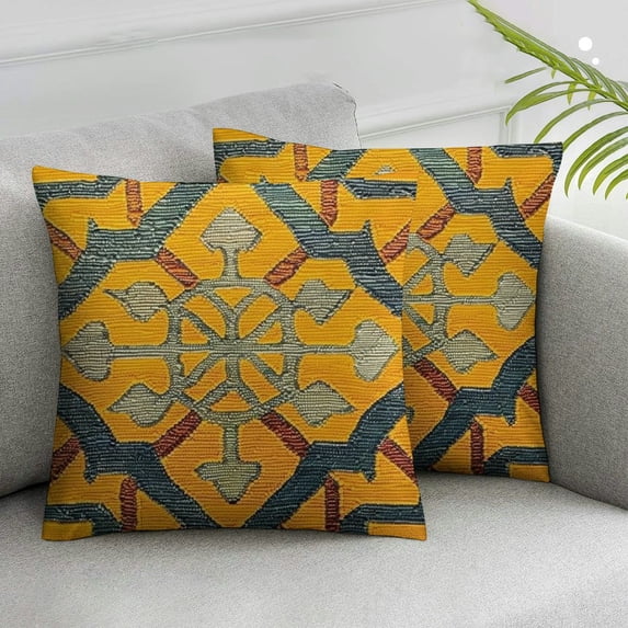 Nawypu Dupion 150TC Cushion Throw Pillow Cover, 2 pcs, Multicolour White