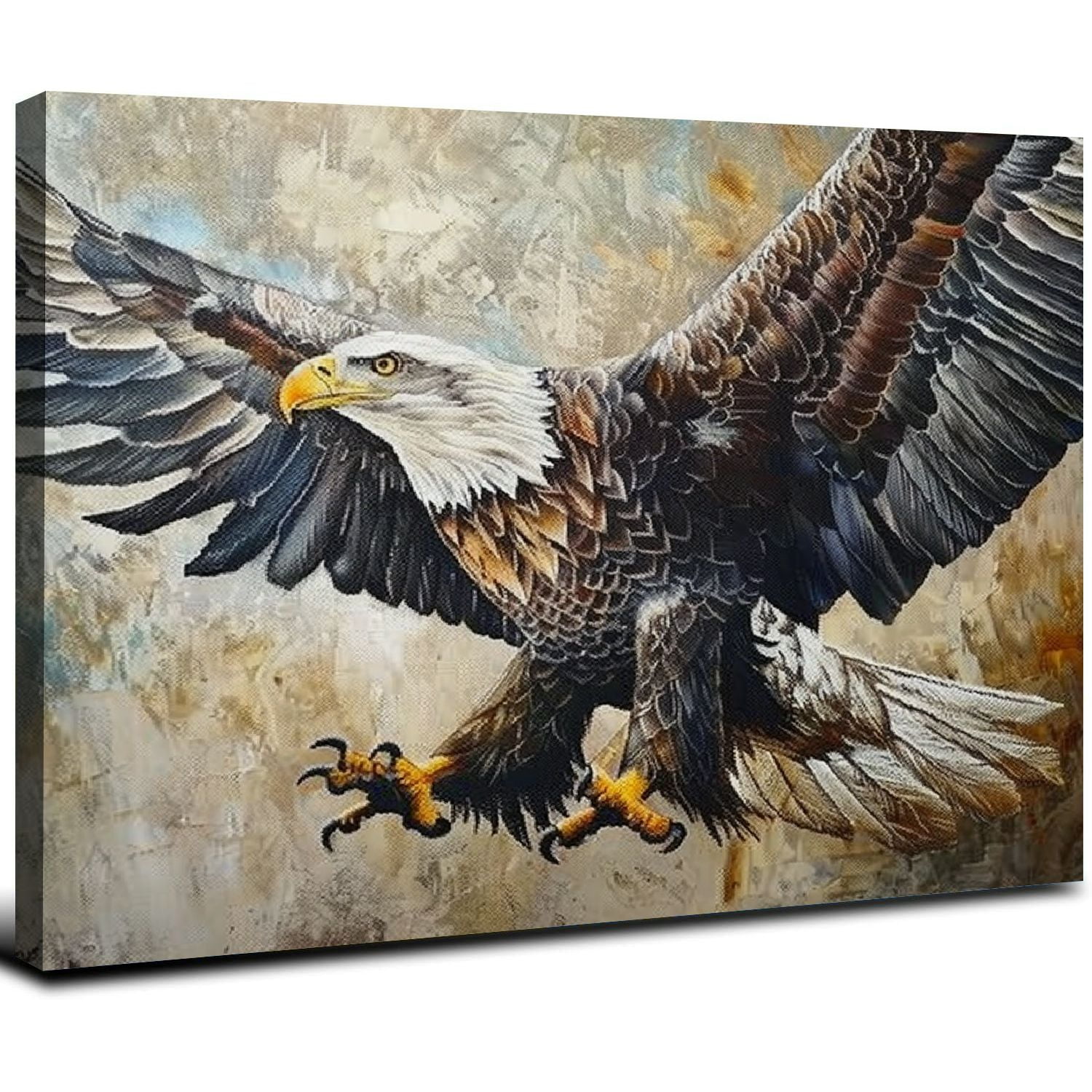 Nawypu Eagle Canvas Wall Art Vintage Flying Bald Eagle Pictures