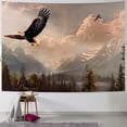 thumbnail image 1 of Nawypu  Eagle Tapestry, Nature Photography of Rocky Mountains and Forest a Bird Flying over It, Fabric Wall Hanging Decor for Bedroom Living Room Dorm, Rose Green, 1 of 6