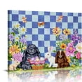 thumbnail image 1 of Nawypu Easter Basket Bunny Wall Art For Living Room/Bedroom, Canvas Bathroom Decor Wall Art Kitchen Office Framed Wood  Picture, Easter Eggs Rabbits Purple Plaid Tulip, 1 of 5