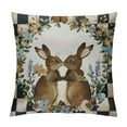 thumbnail image 1 of Nawypu  Easter Decorative Cozy Soft Luxury Throw Pillowcase Covers Spring Cute Rabbit Eucalyptus Leaves Brown Buffalo Plaid Square Cushion Case for Couch Auto Bedroom, 1 of 5