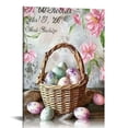 thumbnail image 1 of Nawypu  Easter Egg Canvas Wall Art Pink Rustic Floral Christ Bible Wooden Framed Bathroom Wall Art Sage Green Leaf Vertical Prints Wall Decor for Living Room Bedroom Kitchen Home Office,, 1 of 5