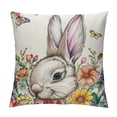 thumbnail image 1 of Nawypu  Easter Floral Tulip Garland Bunny Throw Pillow Cover, Spring Rabbit Holiday Cushion Case Decoration for Sofa Couch, 1 of 5