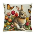thumbnail image 1 of Nawypu Easter Pillow Cover Bunny Tulip Butterfly Decorations Holiday Farmhouse Spring Pillow Case for Home Sofa Couch Decor, 1 of 5
