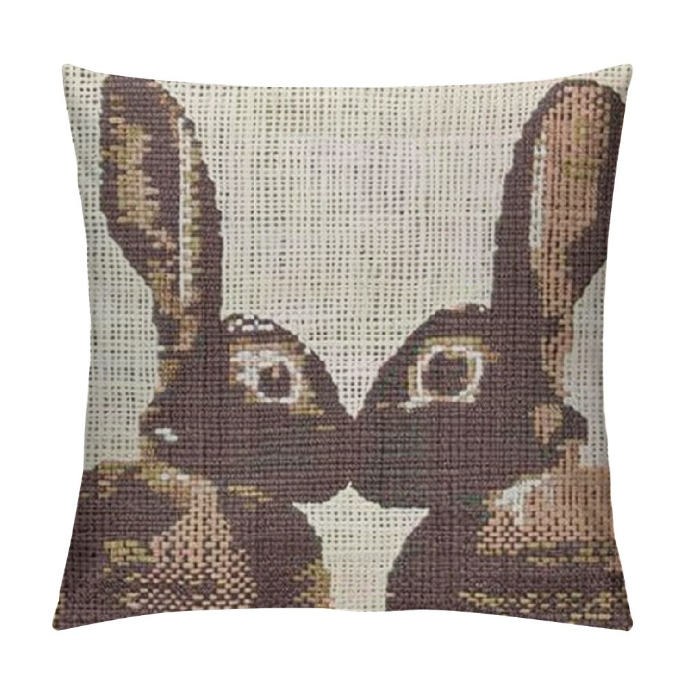 Set Of 2 Happy Easter Decor Pillow Covers Bunny Trail Colorful Rabbit/Easter Egg Rectangular/Waist Cushion Cover Farmhouse Spring Seasonal Easter Decor Pillowcases 12x20Housewarmi(12x20, colorful