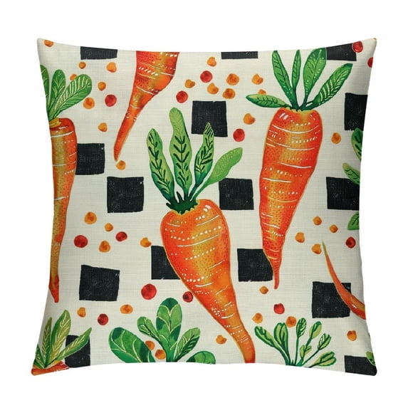 Nawypu  Easter Pillow Covers Easter Decorations Watercolor Carrots Throw Pillows Spring Farmhouse Decor Cushion Case for Sofa Couch