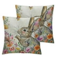 thumbnail image 1 of Nawypu Easter Pillow Covers Watercolor Easter Floral Bunny Rabbit Spring Flowers Butterfly Easter Decorative Throw Pillow Cover Spring Easter Cushion Case Decorations for Sofa Couch&nbsp;2pc, 1 of 6